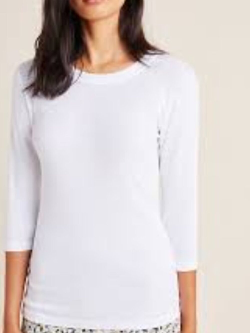 Michael Stars Shine Tee. Size M/L. 3/4 Sleeves. Color: White. Good.